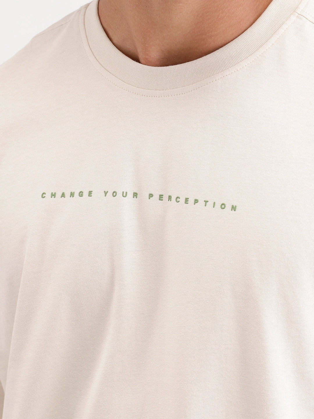 Oversized Fit Back Printed T-Shirt | Beige
