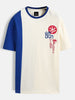 Japanese chest print color-block T-shirt | Off white