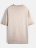 Casual oversized T-shirt with statement chest print & Embroidery | Brown