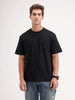Oversized Placement Printed T-Shirt | Black