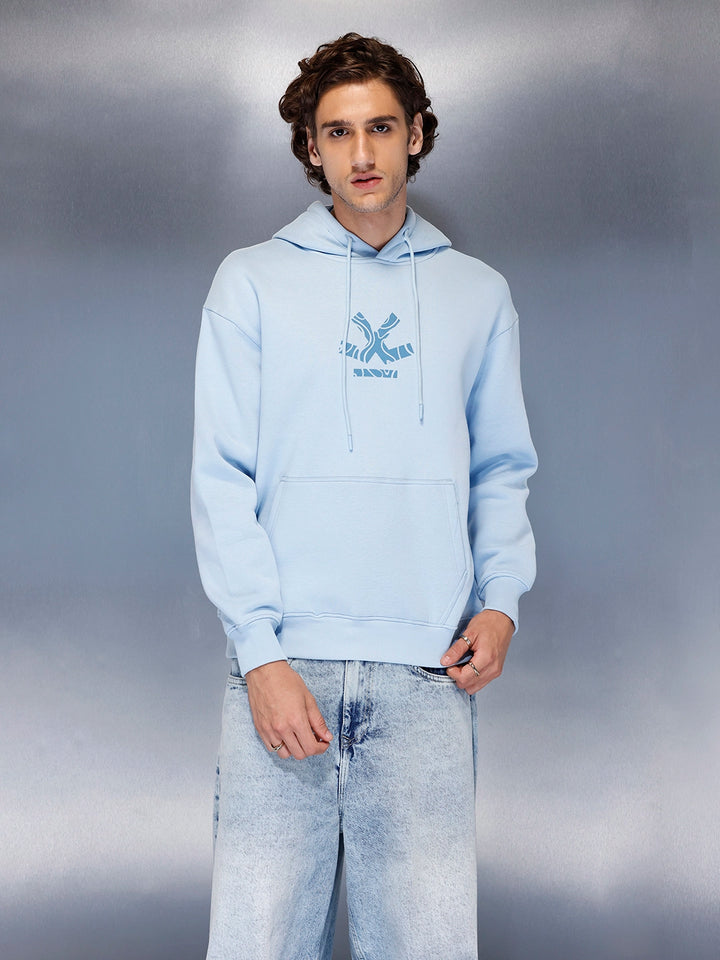 Men’s minimal powder blue hooded sweatshirt | Powder Blue