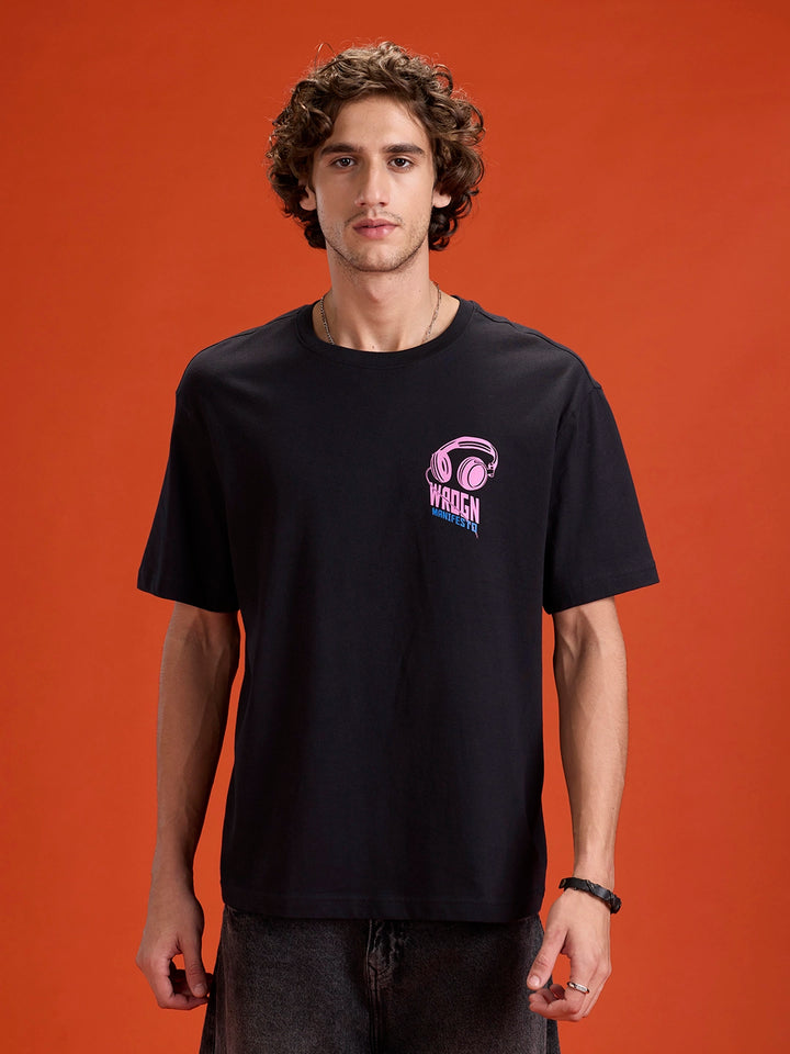 Men’s Oversized Bold Graphic Tee | Black