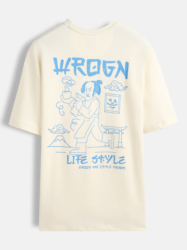 Minimal chest print T-shirt | Off white