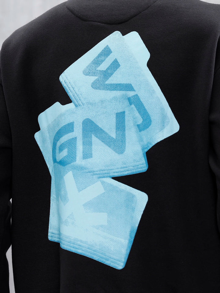 Casual Oversized Sweatshirt With Statement Graphic | Black