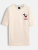 Playful ramen embroidered oversized tshirt | Beige