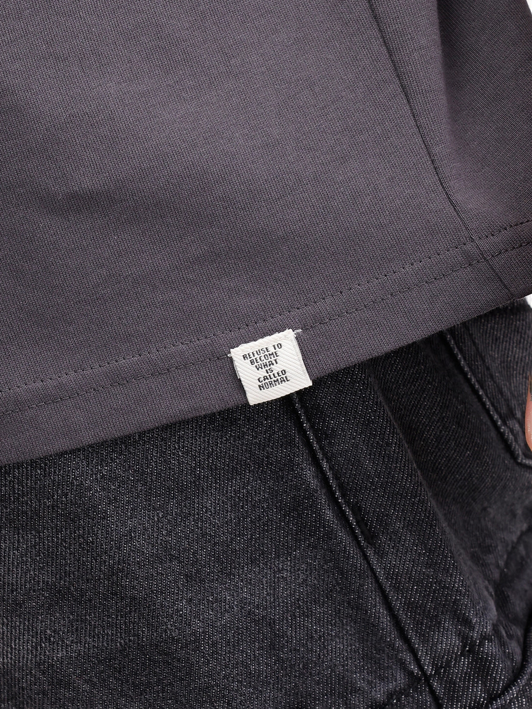 Oversized Fit Back Printed T-Shirt | Dark Grey