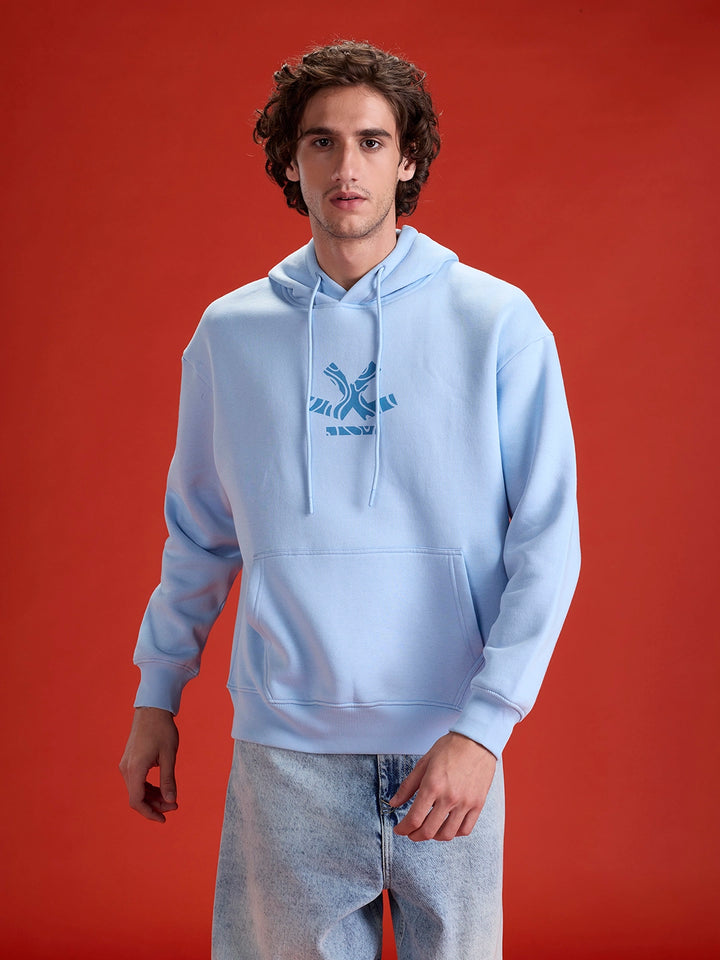 Men’s minimal powder blue hooded sweatshirt | Powder Blue