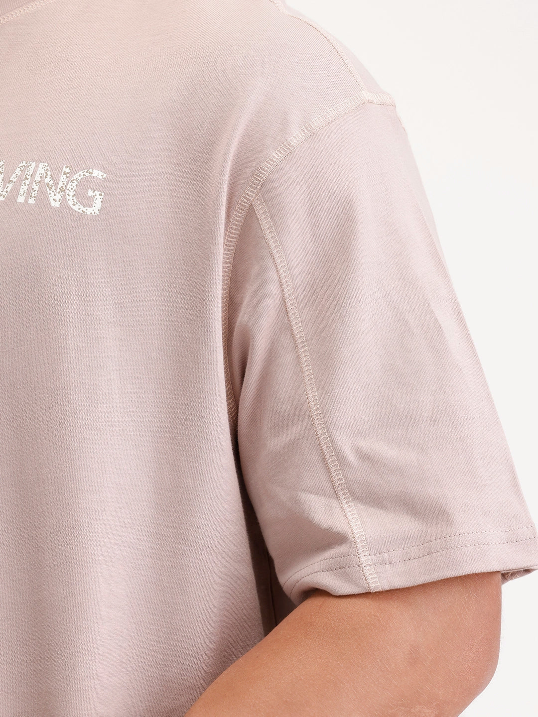 Oversized Placement Printed T-Shirt | Brown