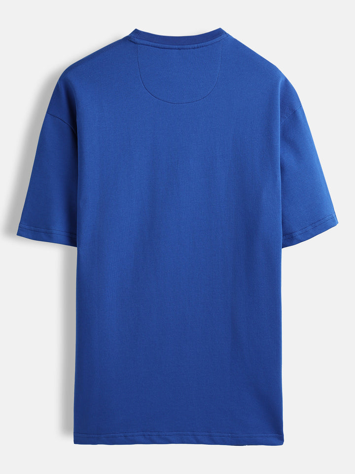 Samurai mask print oversized tshirt | Blue