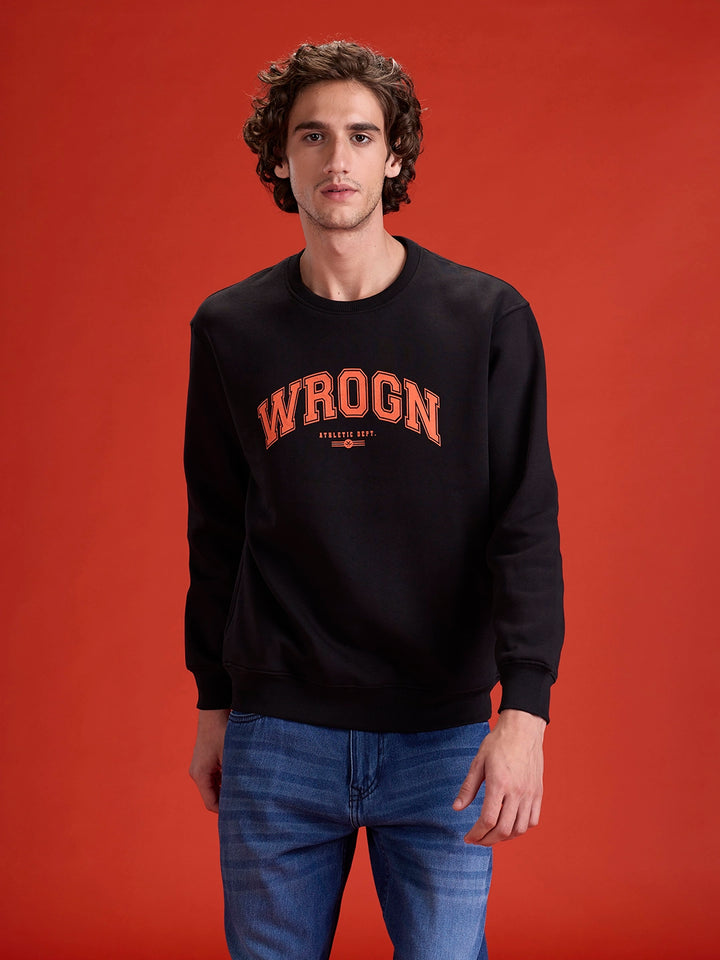 Wrogn Graphic Printed Comfort Fit Sweatshirt | Black