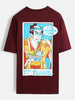 Minimal chest print T-shirt | Maroon