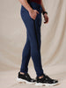 Knit Navy Blue Jogger With Stripe