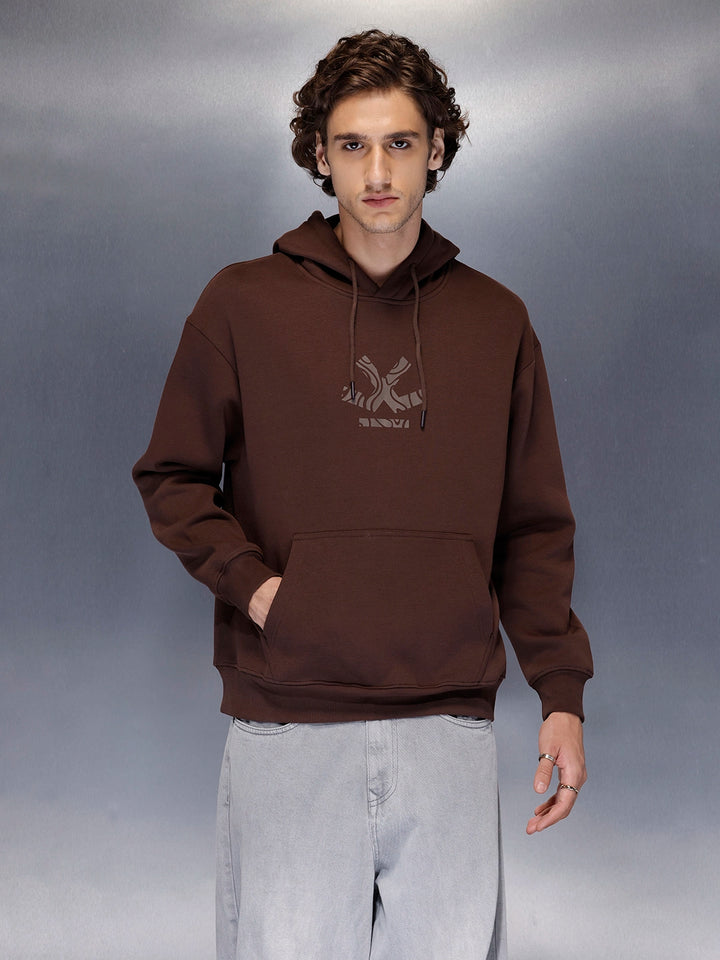 Men’s minimal graphic hooded sweatshirt | Java