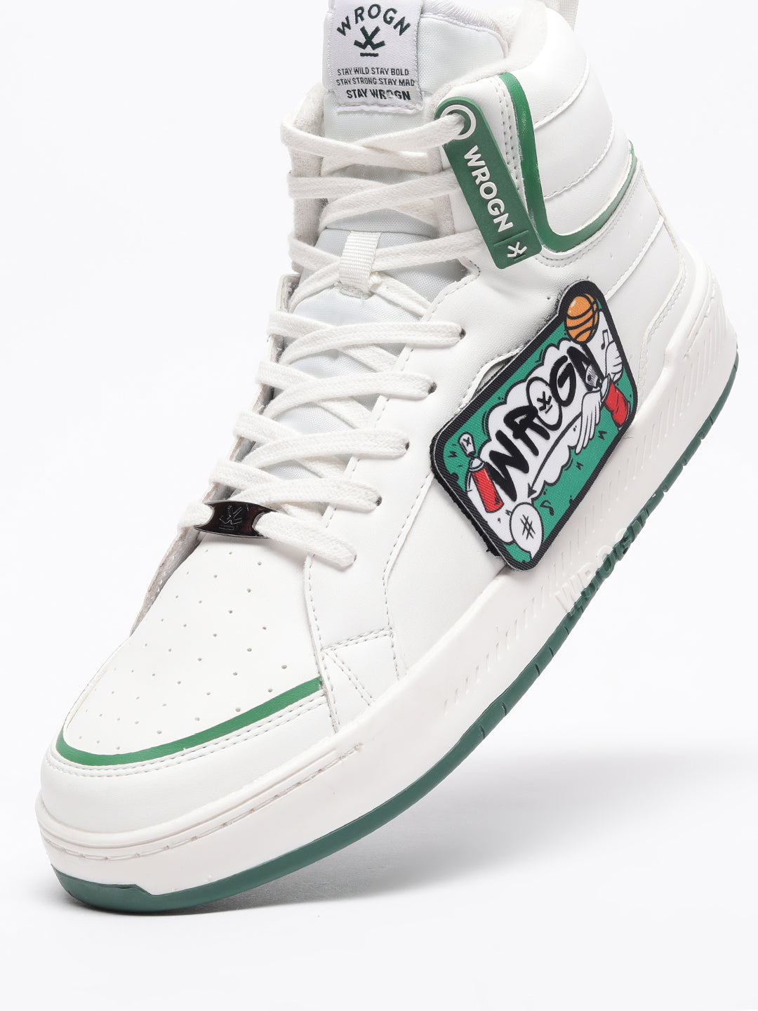 Wrogn Patch White High Top Sneakers