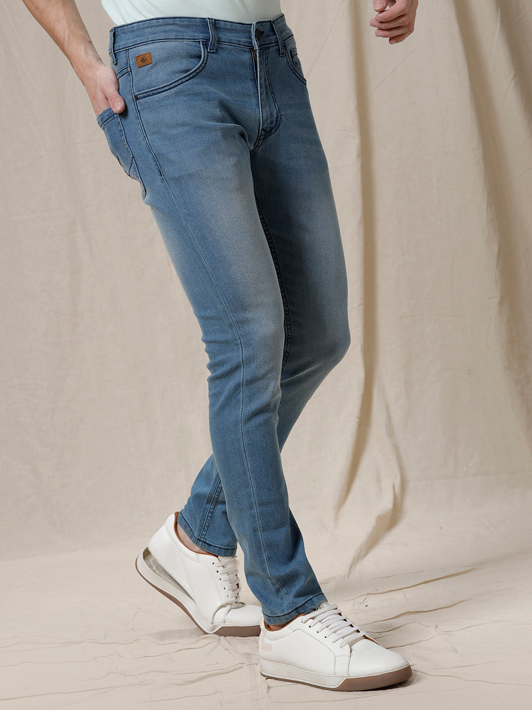 Stretchable Blue Faded Jeans