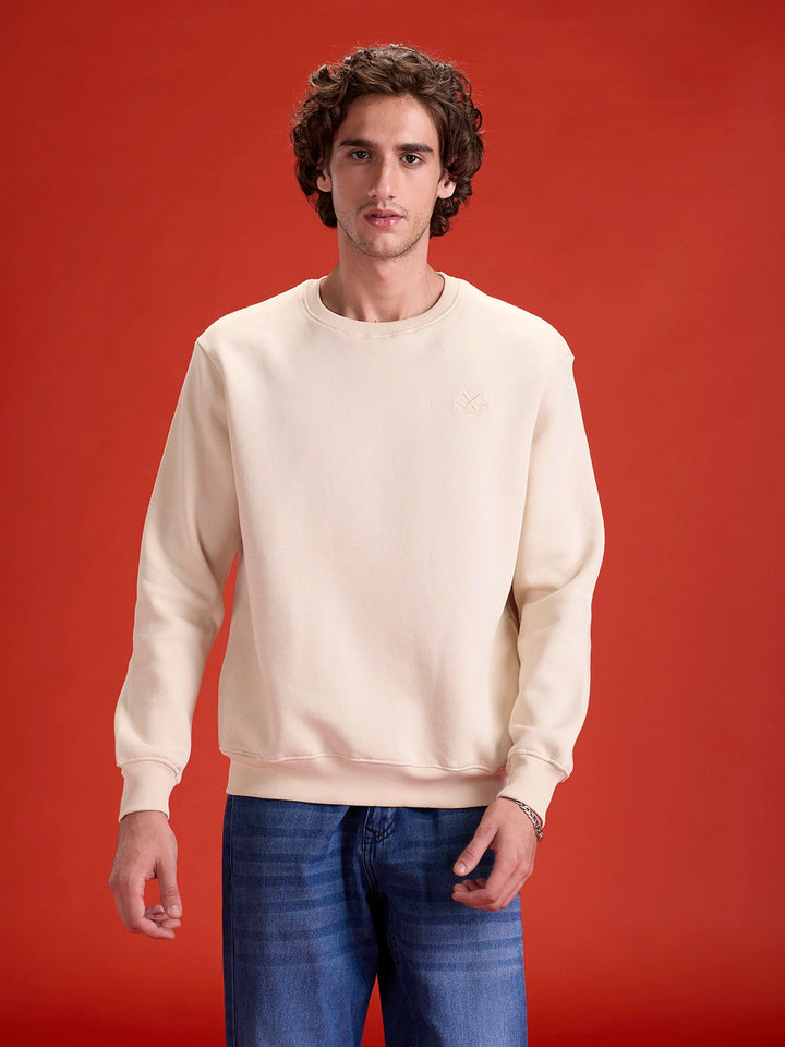 men's casual comfort fit sweatshirt | Beige