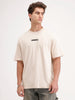Oversized Fit Back Printed T-Shirt | Beige