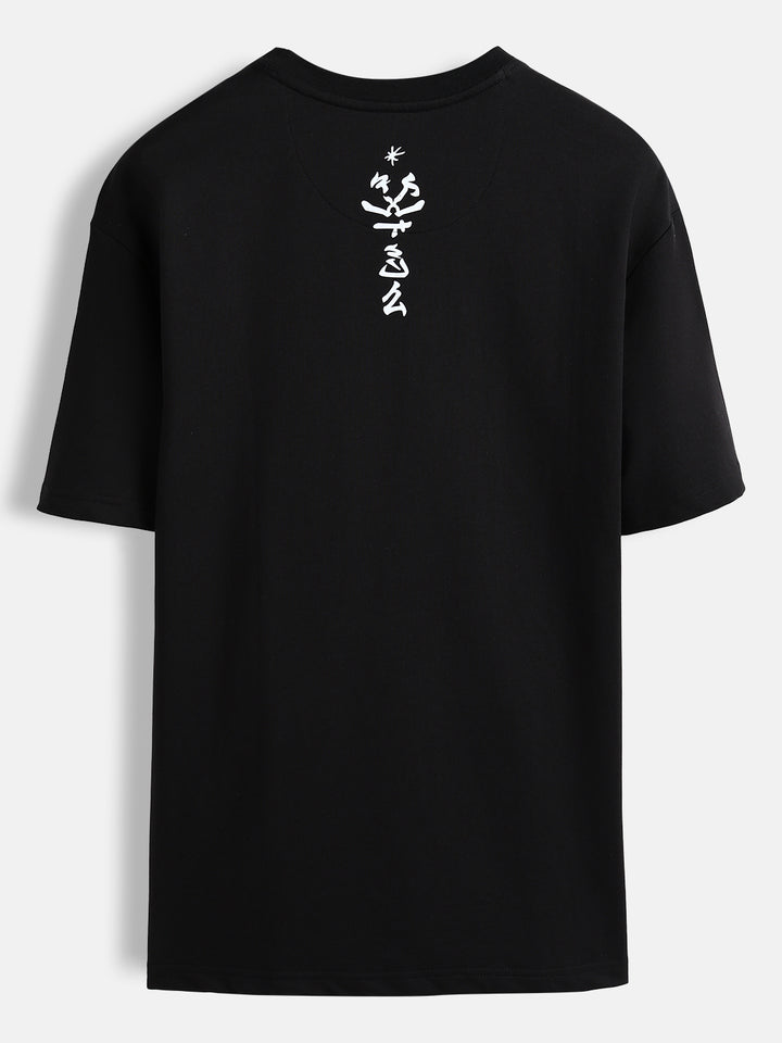 Statement front print oversized tshirt | Black