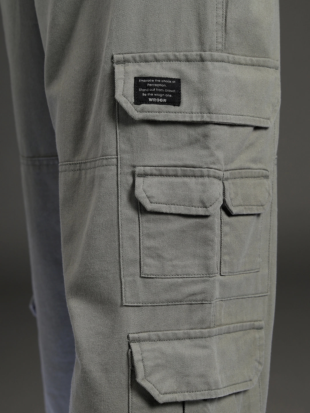 Men's casual loose fit cargo pocket trousers | Grey