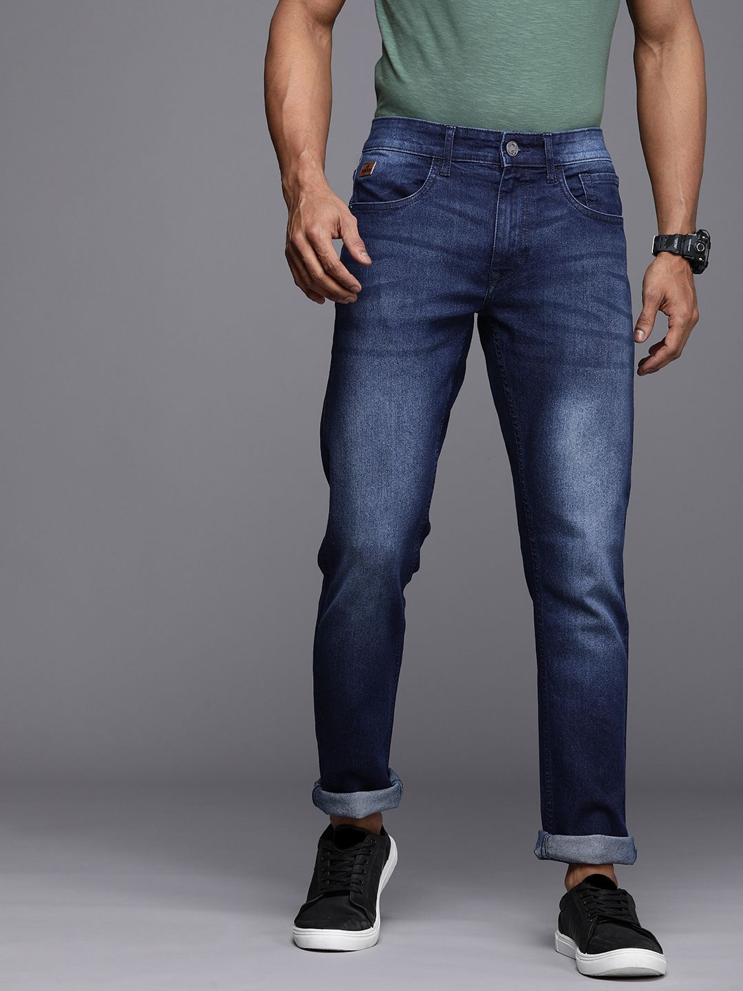 Heavy Fade Stretchable Blue Jeans