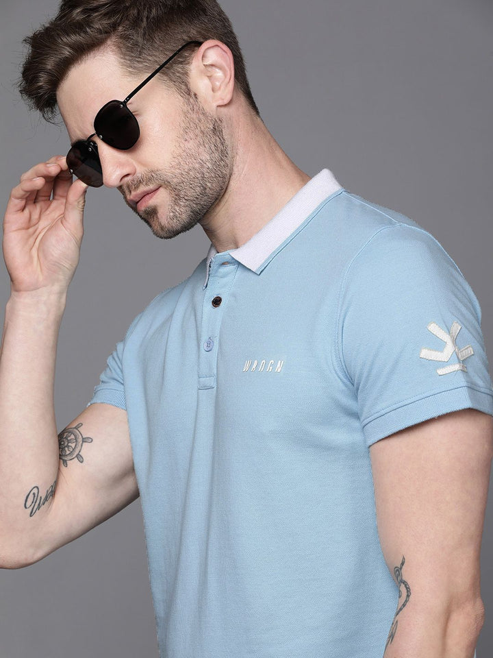 Blue in Wrogn Solid Polo T-Shirt