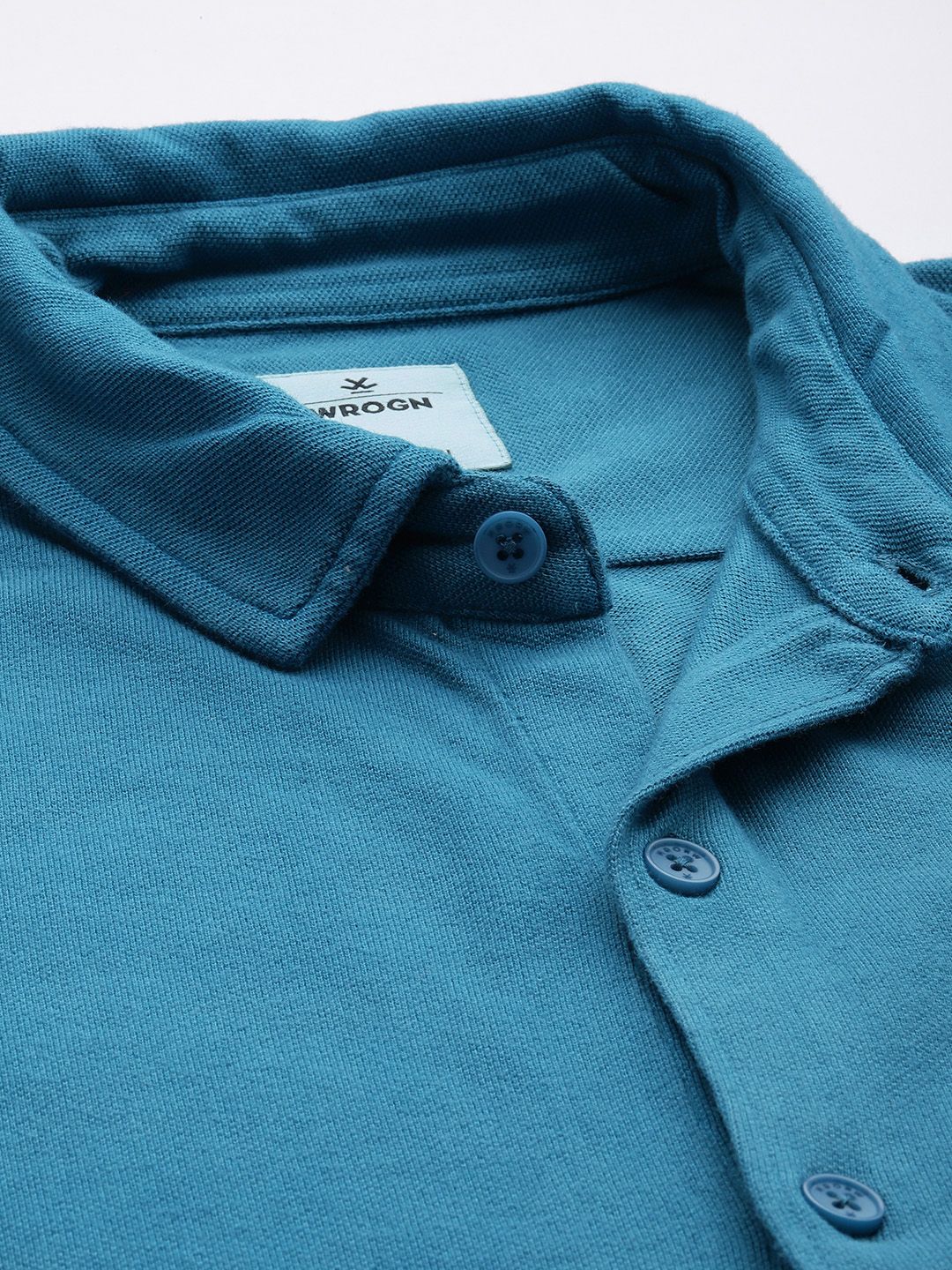 Knit Blue Pique Shirt