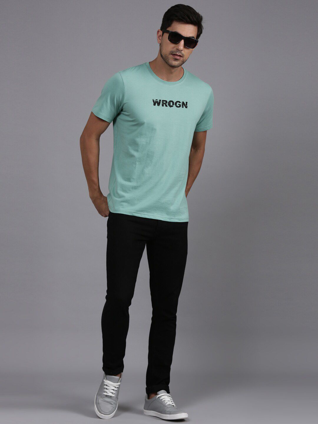 Wrogn Typography Green T-Shirt