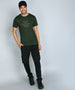 Olive Foil Print Crew Neck T-Shirt