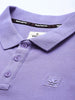 Lavender Solid Slim Fit Polo Collar T-Shirt