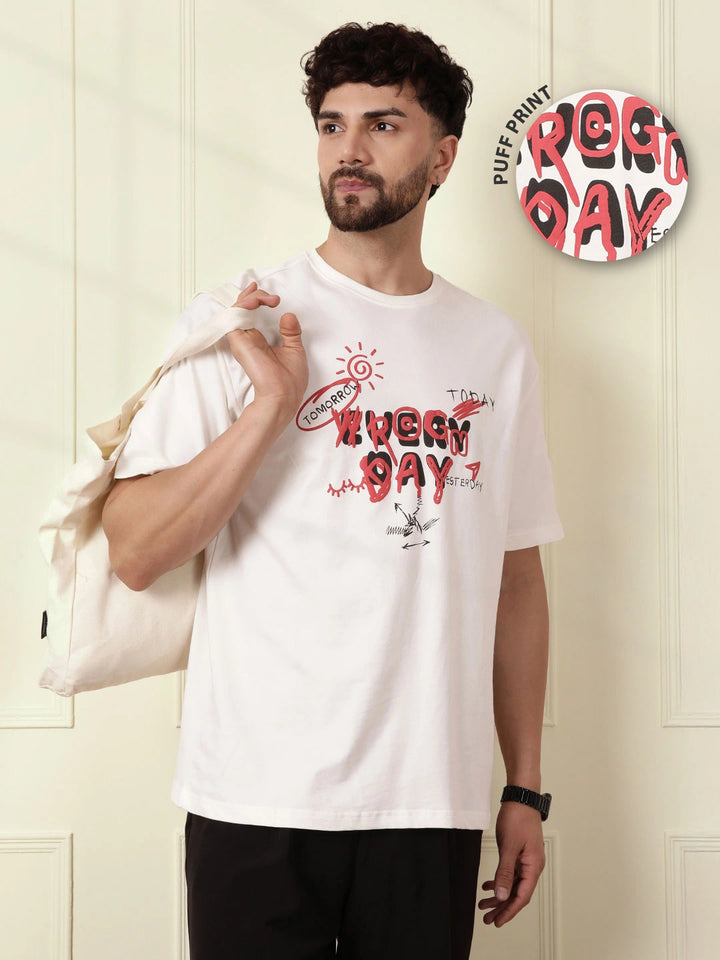 Puff Print Oversized T-Shirt | Off White