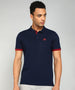 Navy Contrast Detail Polo T-Shirt