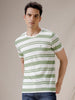 Reverse Print Striped T-Shirt