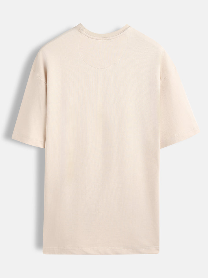 Playful ramen print oversized tshirt | Beige