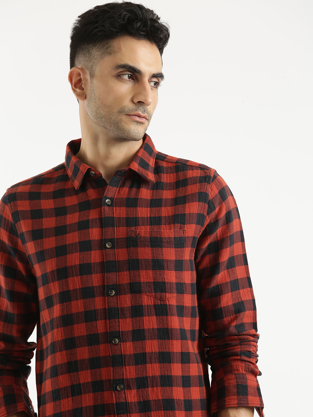 Checkerboard Red & Black Shirt