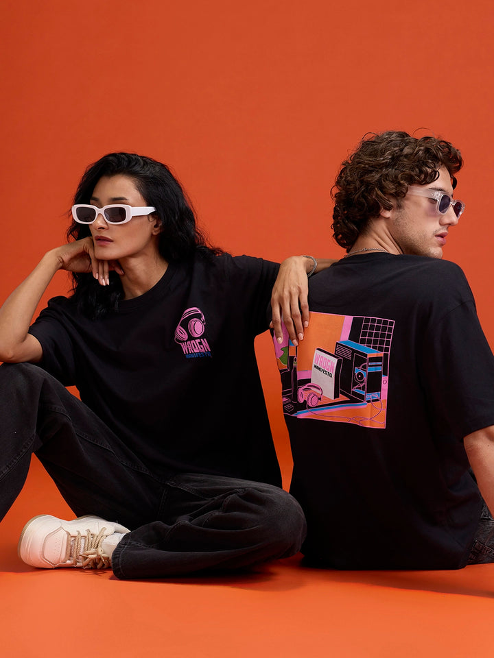 Men’s Oversized Bold Graphic Tee | Black