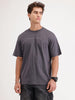 Oversized Fit Back Printed T-Shirt | Dark Grey