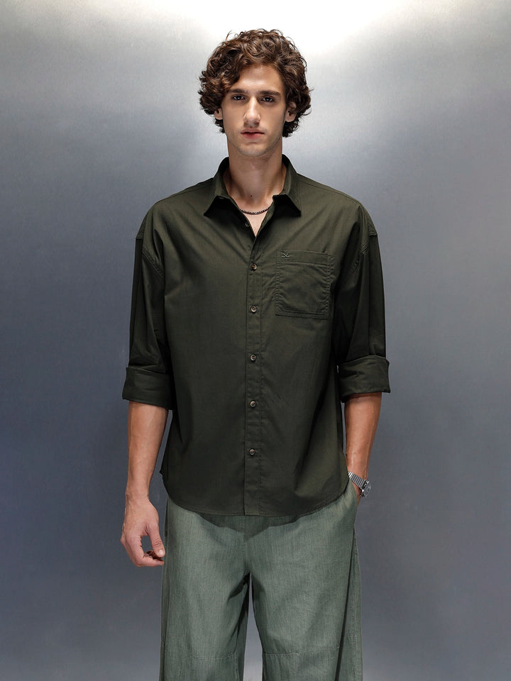 Men's casual oversized fit shirt | Olive