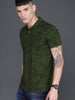 Olive Green AOP Polo T-Shirt