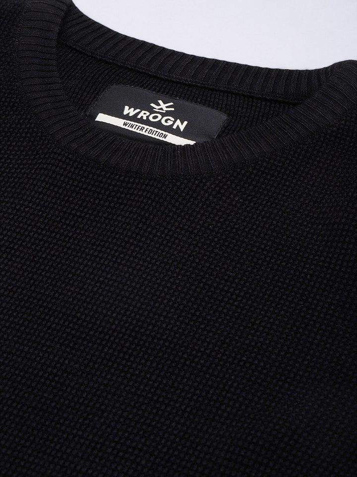 Knit Black Full Sleeve Sweater