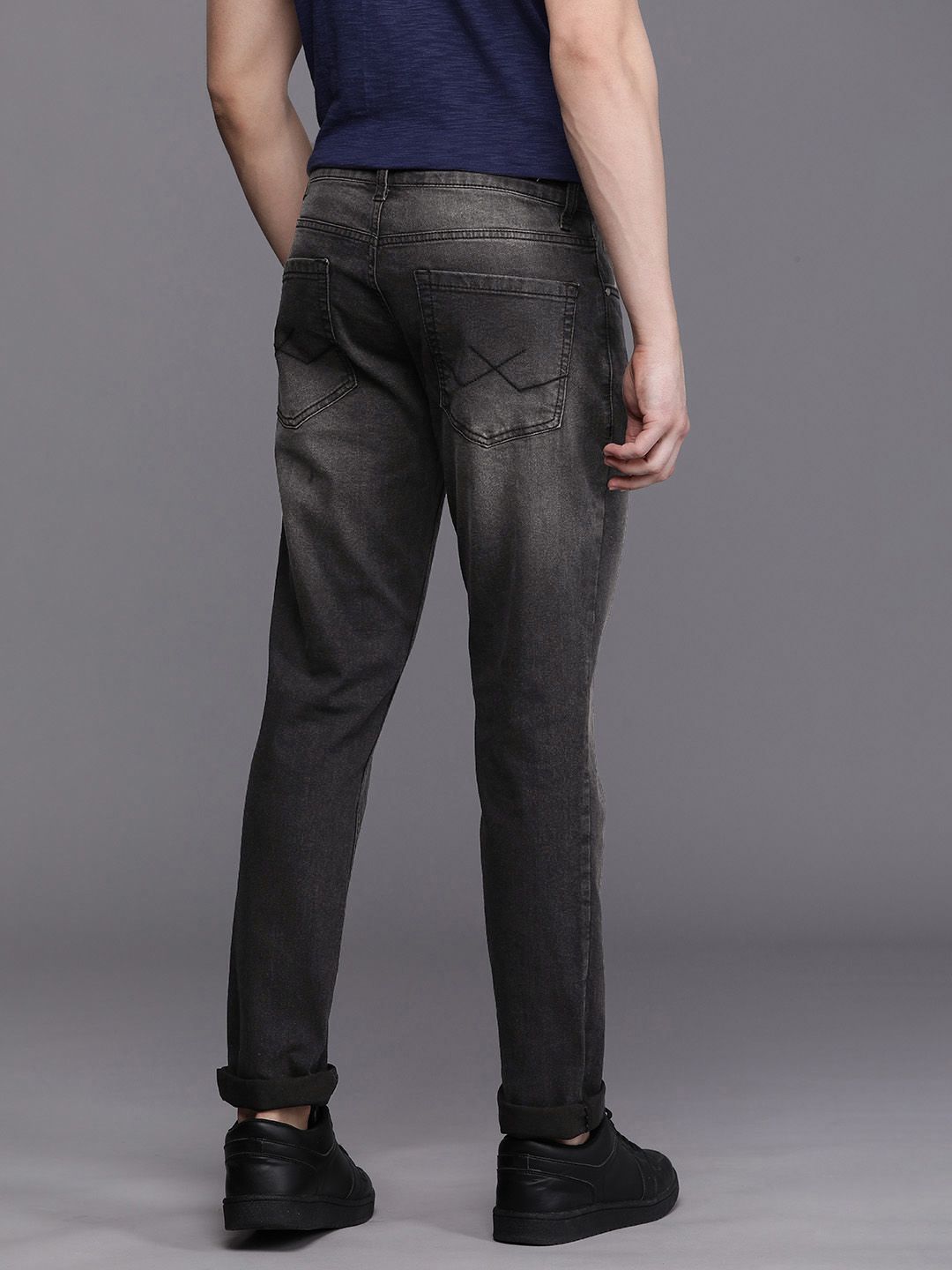 Faded Stretch Dark Grey Jeans