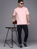 Solid Pink Round Neck T-Shirt