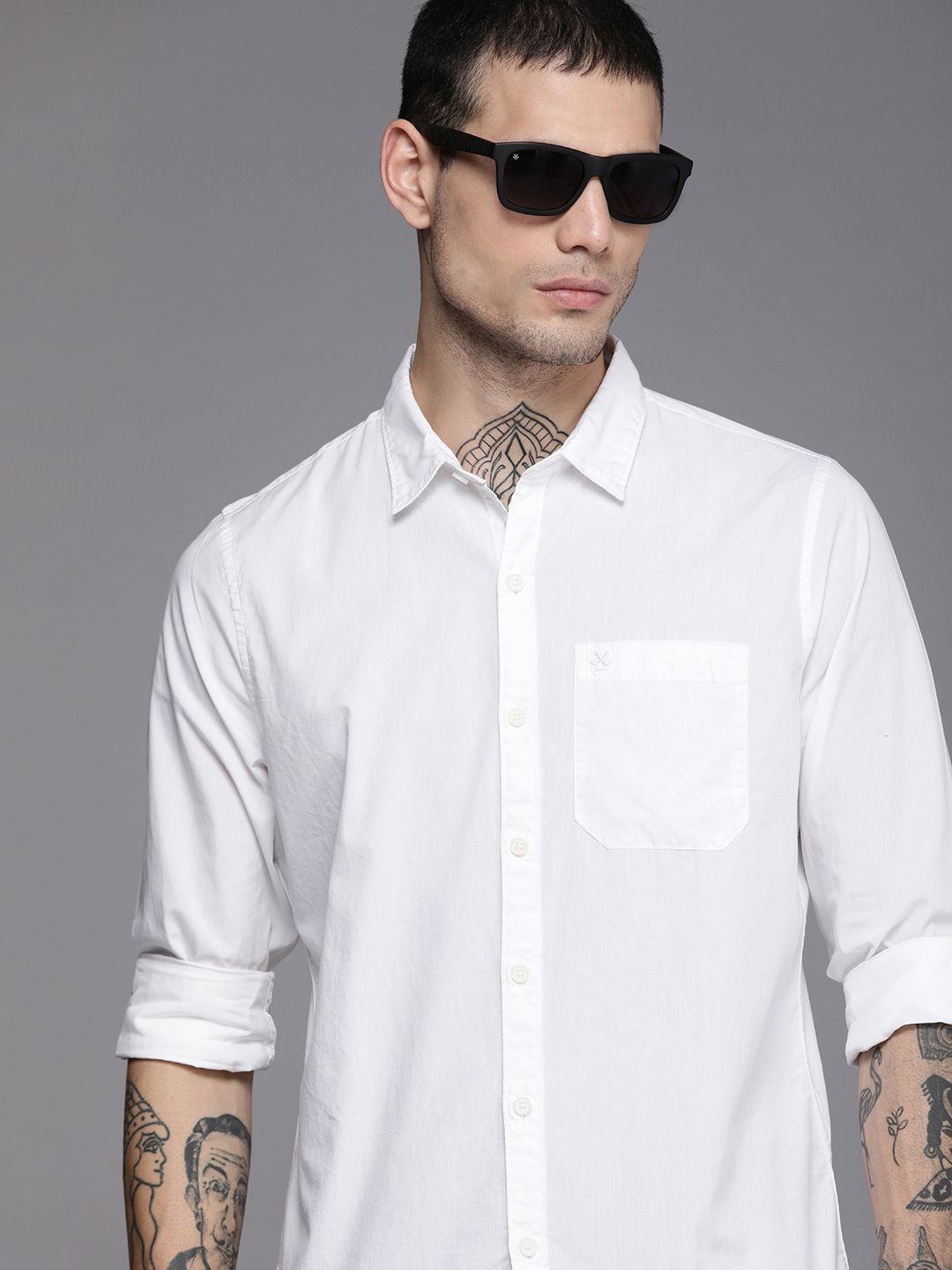 Long Sleeve White Poplin Shirt