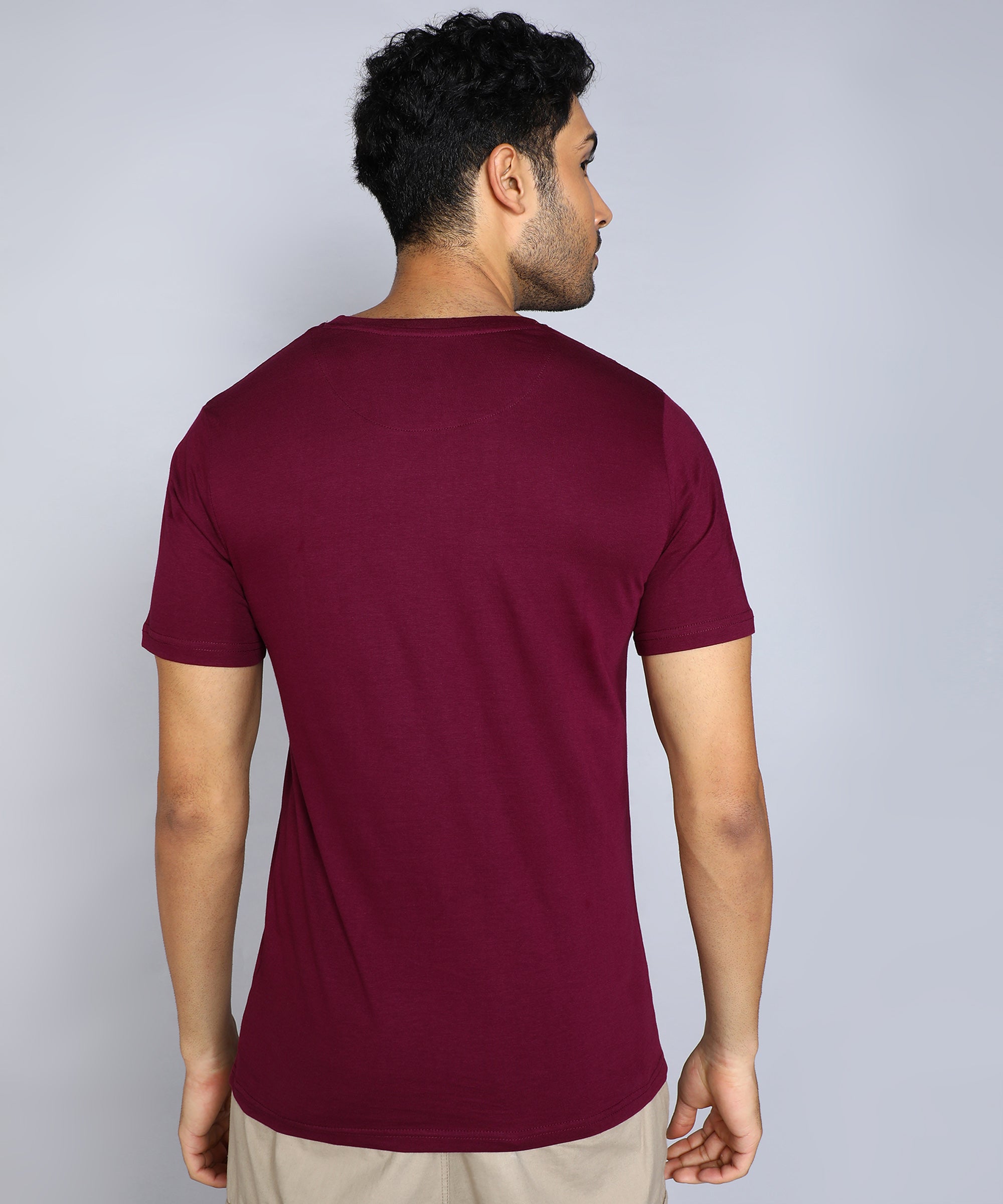 Wine Foil Print Crew Neck T-Shirt