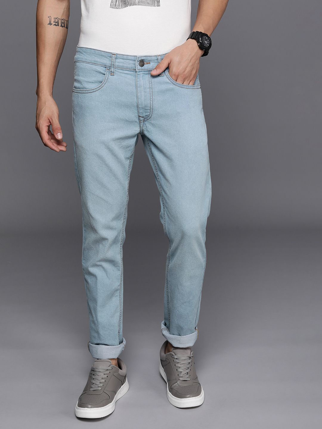 Slim Fit Light Faded Stretchable Jeans