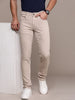 Durable Straight Fit Beige Jeans