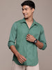 Artistic Poplin Green Shirt