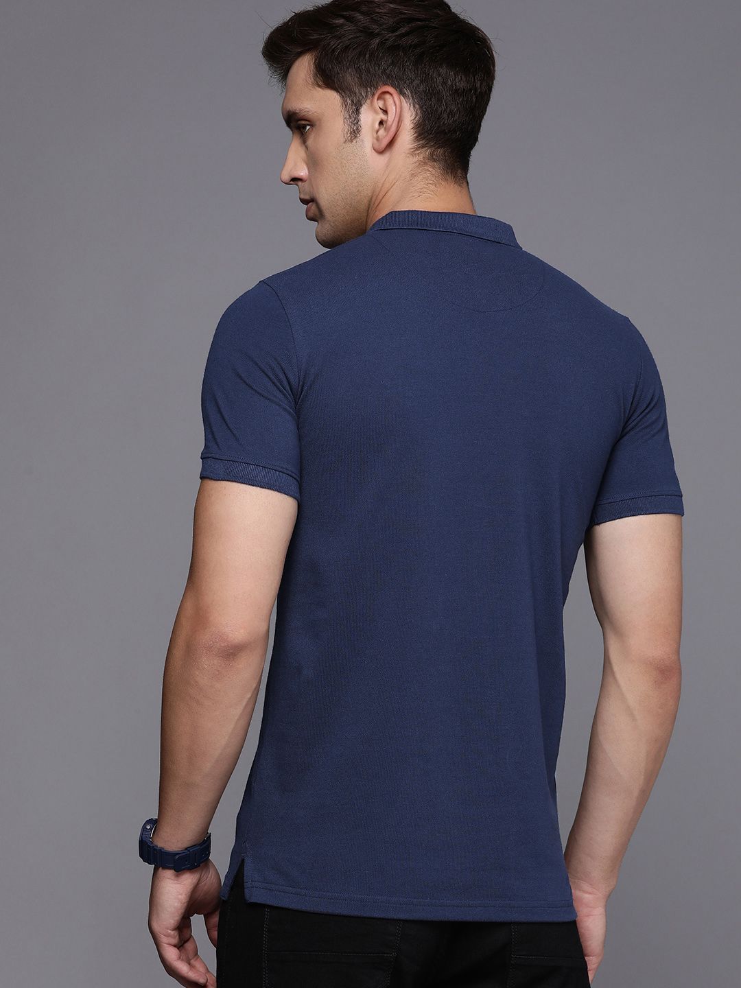 Bold Navy Polo Collar T-Shirt