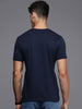 Graphic Chest Printed Navy Blue T-Shirt