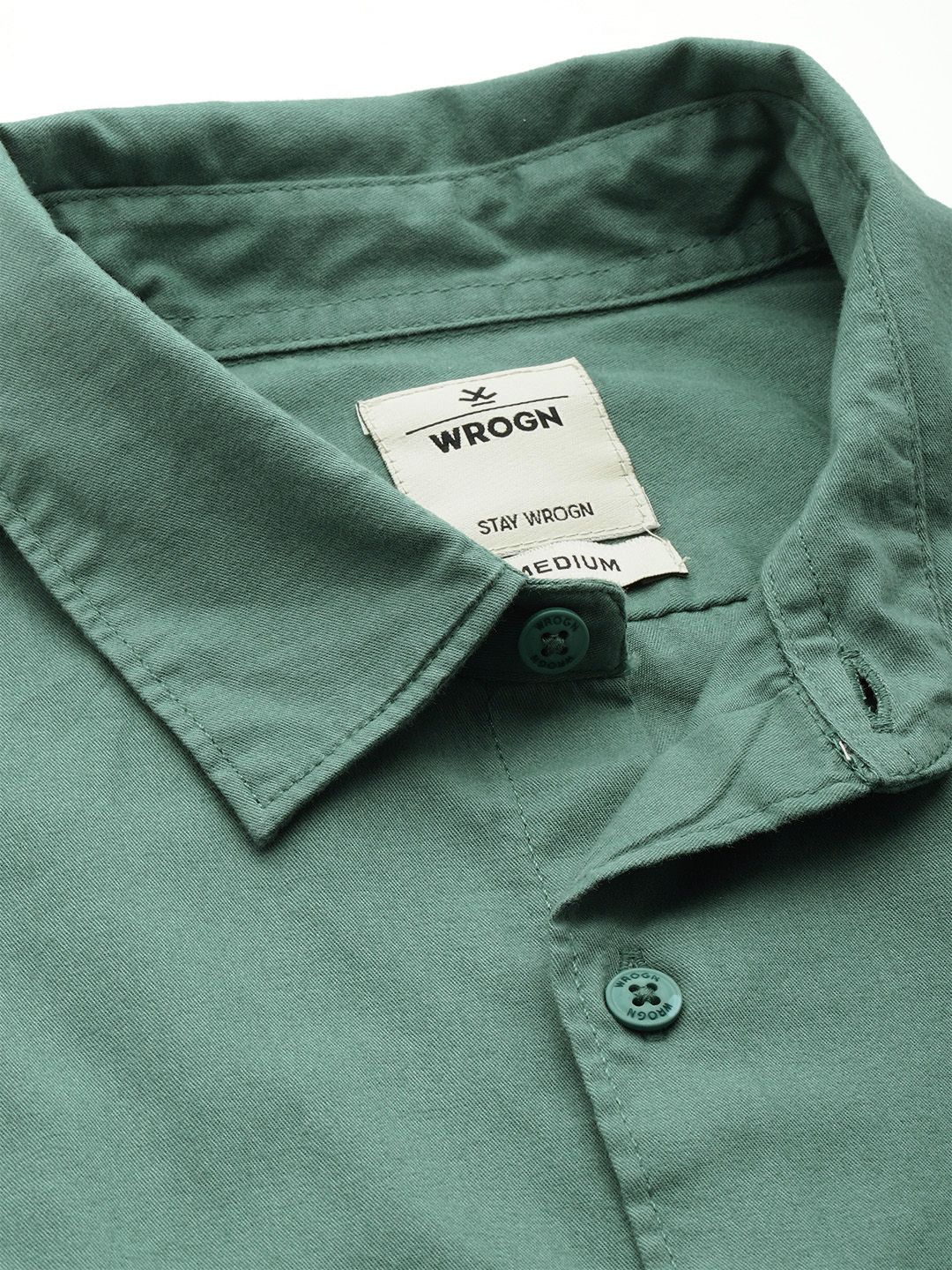 Artistic Poplin Green Shirt