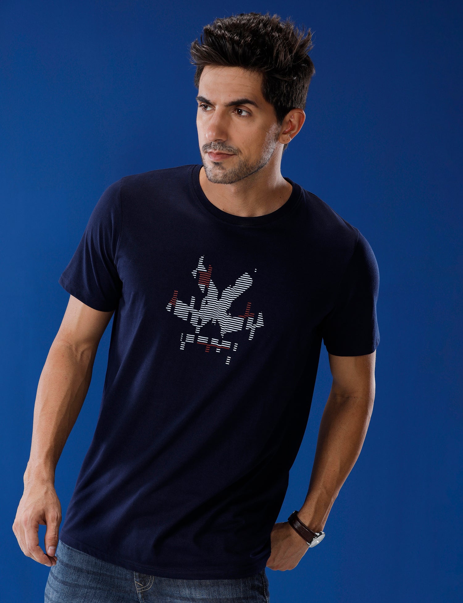 Classic Navy Chest Printed T-Shirt